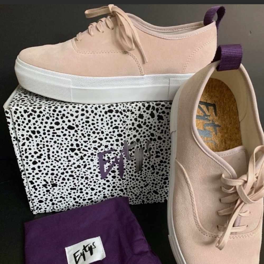Eytys Light Pink Sneakers Mother Suede Upper Dust Bag & Box Size Womenโs 8.5M